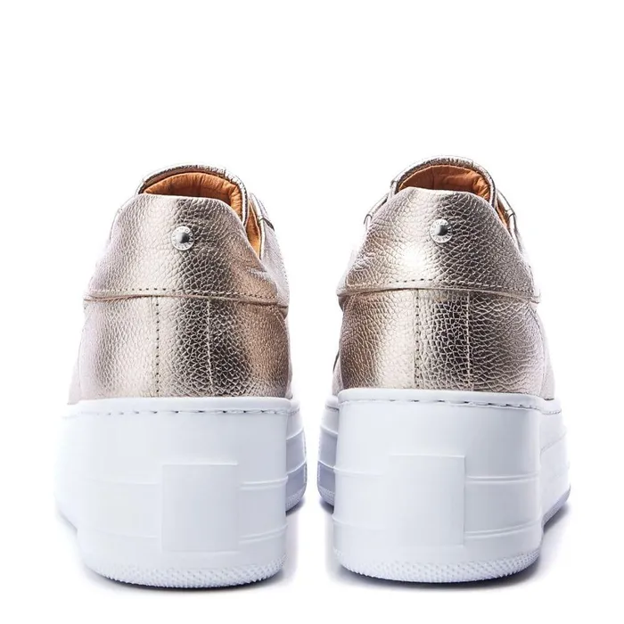 Women Moda In Pelle SlipOn Trainers Aneeba Gold Leather
