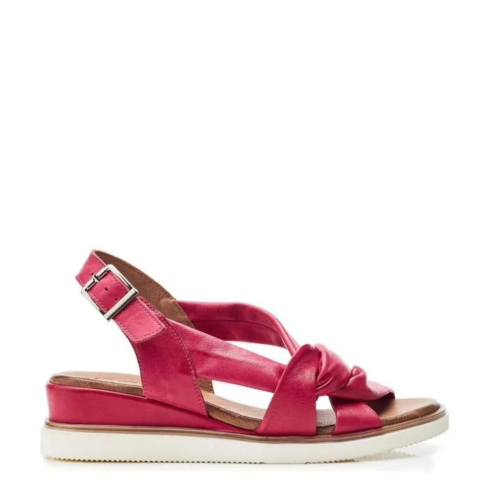 Women Moda In Pelle Wedge Sandals Fradel Raspberry Leather