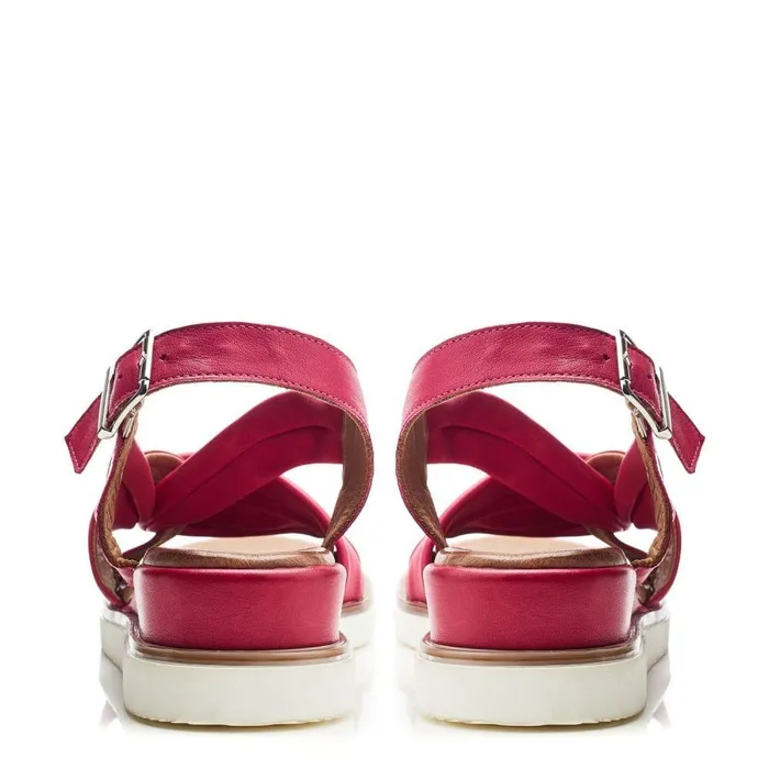 Women Moda In Pelle Wedge Sandals Fradel Raspberry Leather