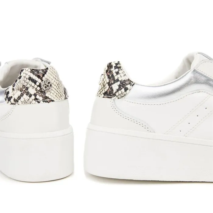 Women Moda In Pelle Wedge Trainers Belda White Porvair
