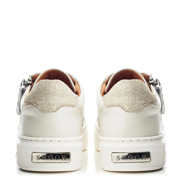 Women Moda In Pelle White Trainers Shoon Sh Ely Off White Leather