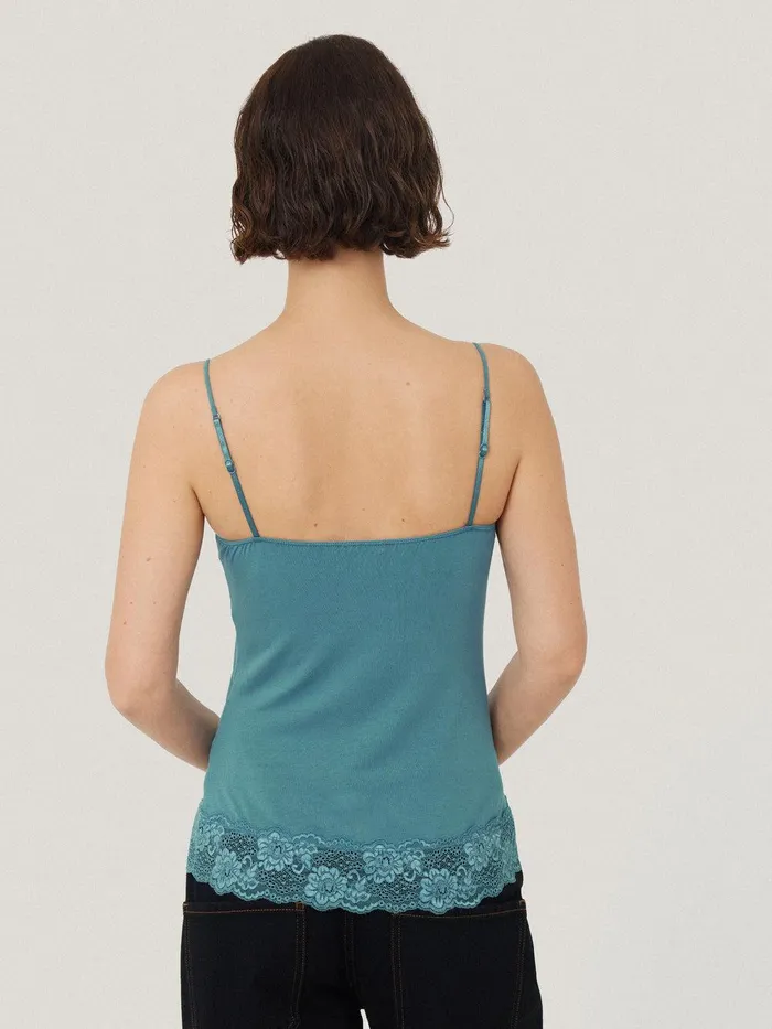 Women Modal Lace Vest Deep Water Jigsaw Pyjamas and Loungewear