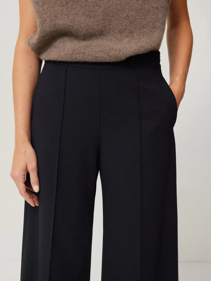 Women Modern Crepe Sailor Trouser Navy Jigsaw Suits and Tailoring