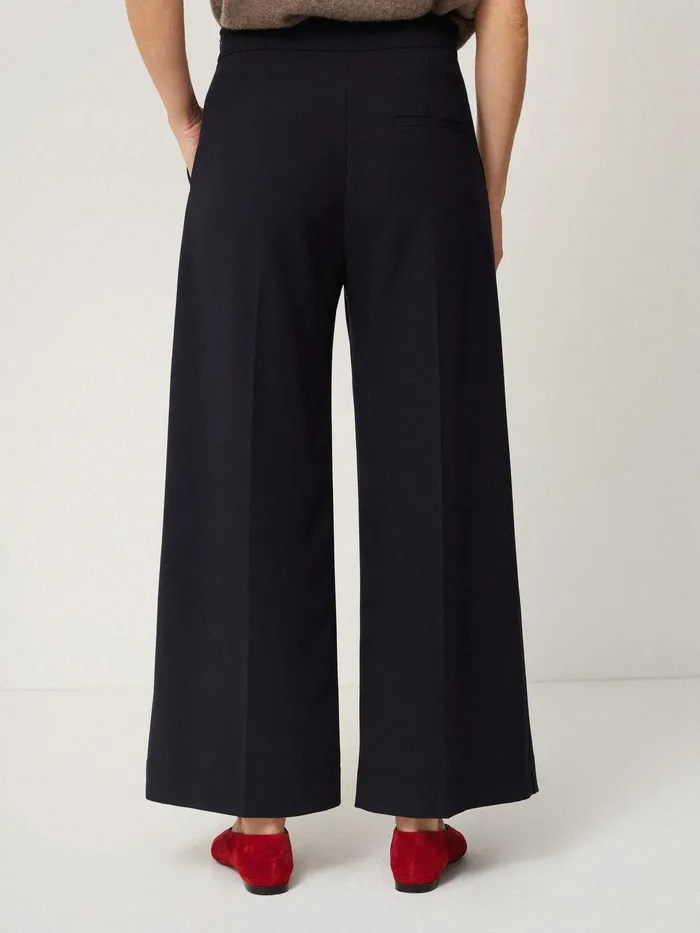 Women Modern Crepe Sailor Trouser Navy Jigsaw Suits and Tailoring