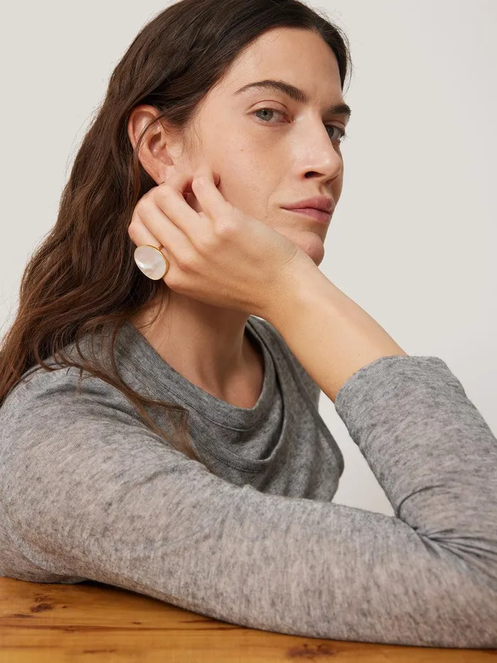 Women Mother Of Pearl Ring Pearl Jigsaw Party