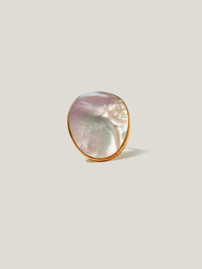 Women Mother Of Pearl Ring Pearl Jigsaw Party