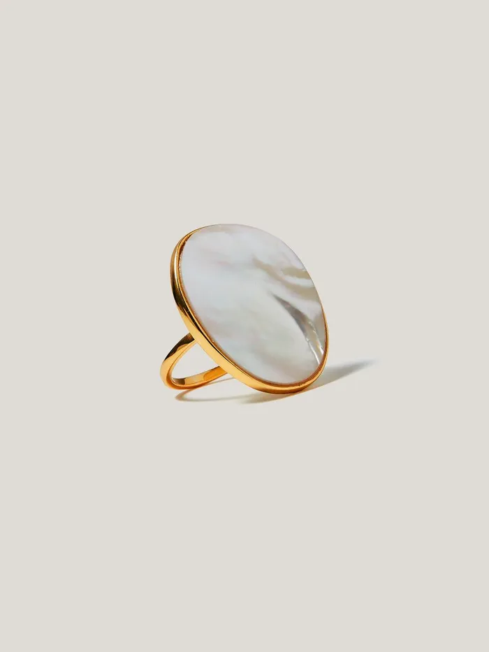 Women Mother Of Pearl Ring Pearl Jigsaw Party