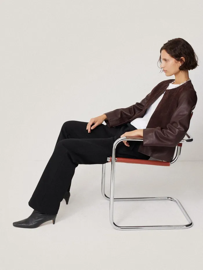 Women Nakoa Leather Mix Jacket Oxblood Jigsaw Leather