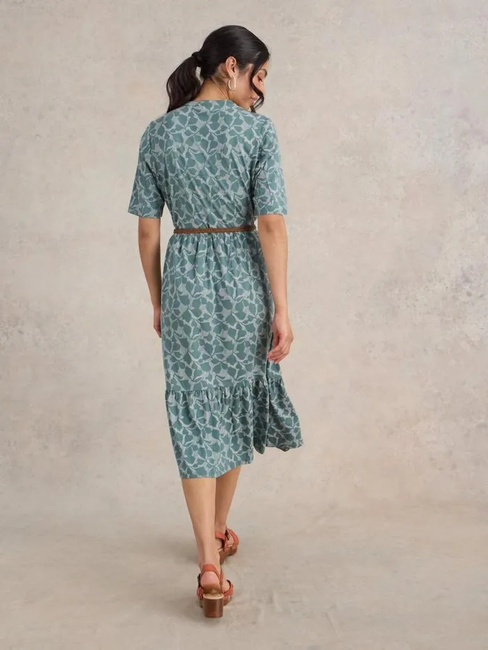 Women Naya Jersey Midi Dress Green Print White Stuff Dresses Women Naya Jersey Midi Dress Green Print White Stuff Dresses