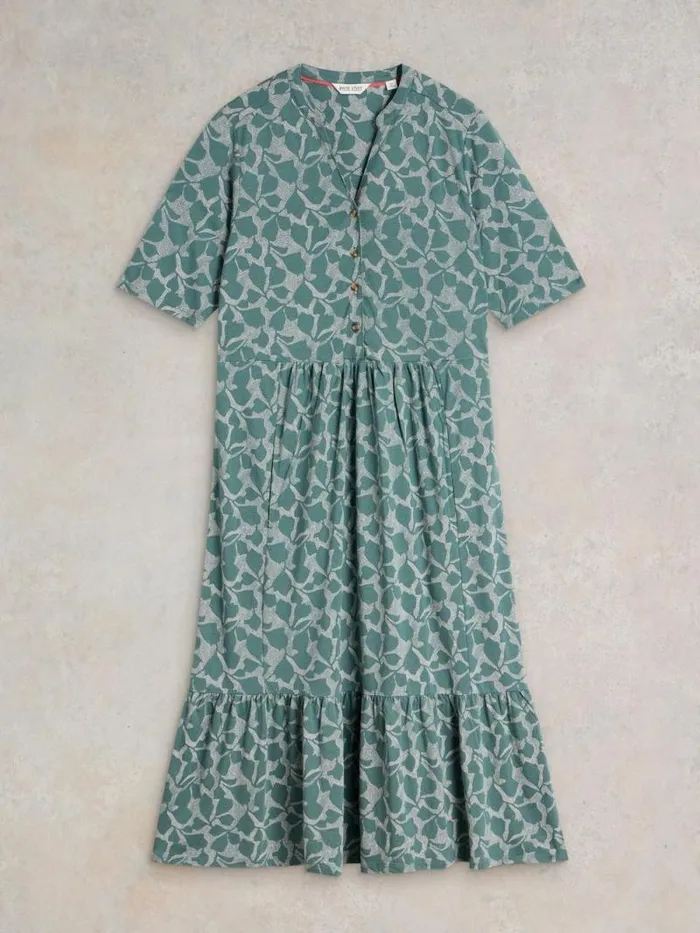 Women Naya Jersey Midi Dress Green Print White Stuff Dresses Women Naya Jersey Midi Dress Green Print White Stuff Dresses