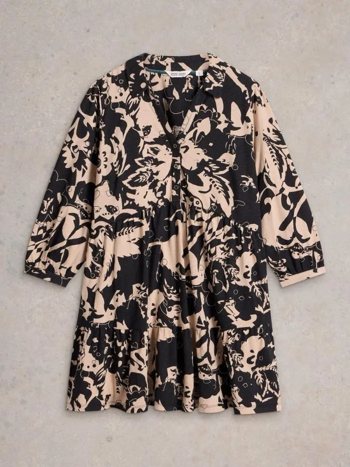 Women NELA PRINTED SHIRT TUNIC Black Print White Stuff Shirts and Blouses Women NELA PRINTED SHIRT TUNIC Black Print White Stuff Shirts and Blouses