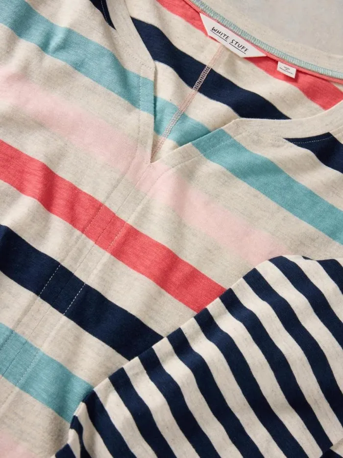 Women NELLY STRIPE LS TEE Natural Multi White Stuff Tops and Tees