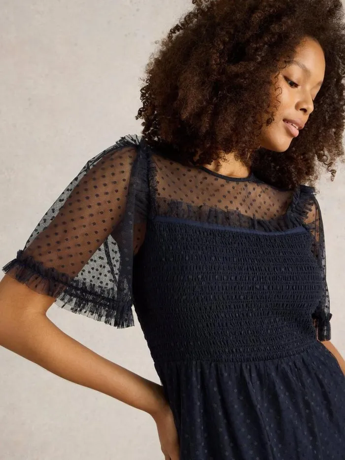 Women Nova Tulle Dress Navy Multi White Stuff Dresses