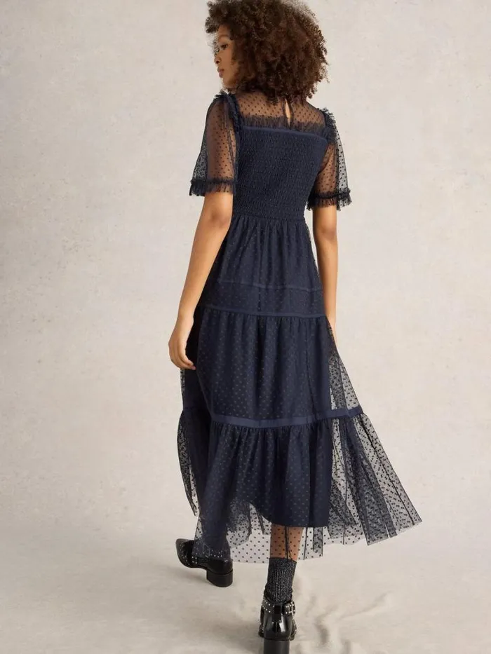 Women Nova Tulle Dress Navy Multi White Stuff Dresses