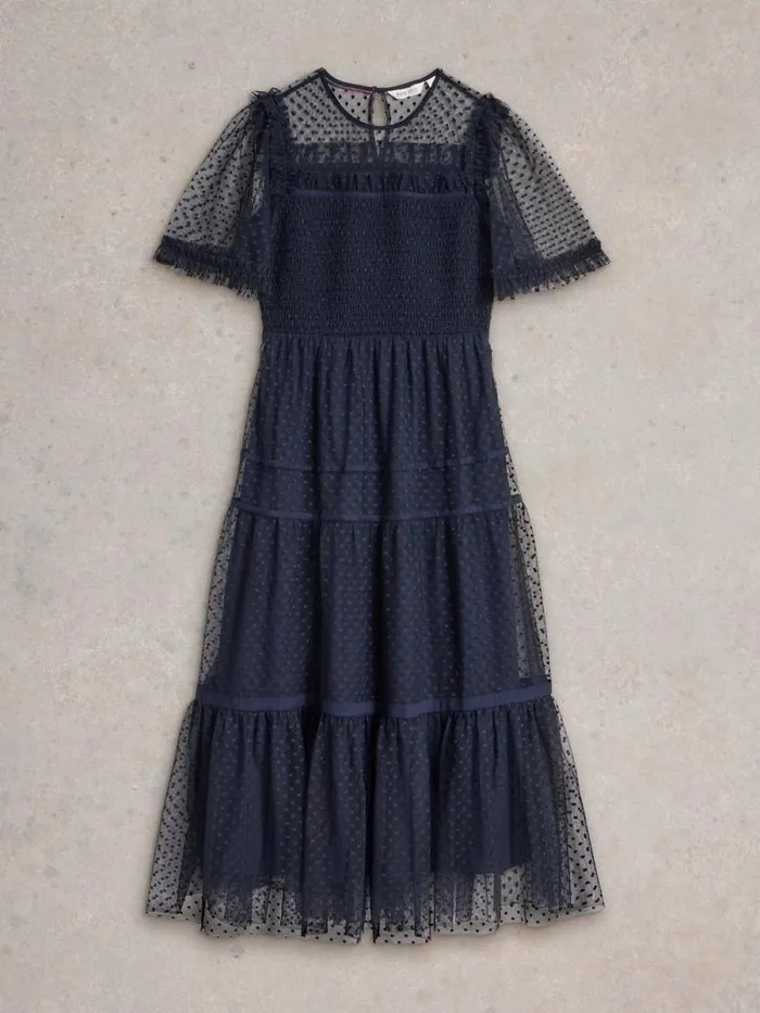 Women Nova Tulle Dress Navy Multi White Stuff Dresses