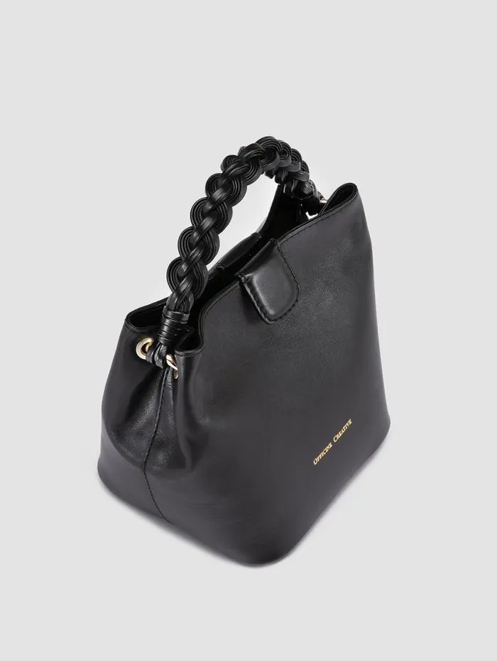 Women Officine Creative Accessories NOLITA WOVEN 227 Black Leather Handle Bag Women Officine Creative Accessories NOLITA WOVEN 227 Black Leather Handle Bag
