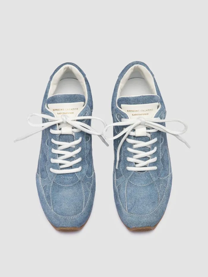 Women Officine Creative Footwear AWAY 101 Blue Suede Low Top Sneakers Women Officine Creative Footwear AWAY 101 Blue Suede Low Top Sneakers
