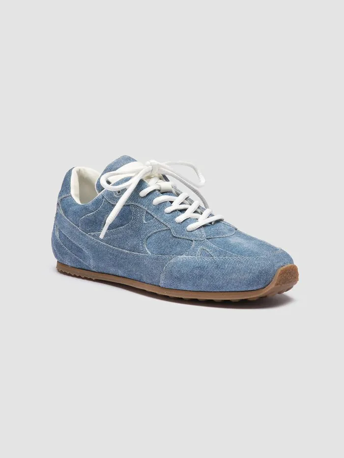 Women Officine Creative Footwear AWAY 101 Blue Suede Low Top Sneakers Women Officine Creative Footwear AWAY 101 Blue Suede Low Top Sneakers