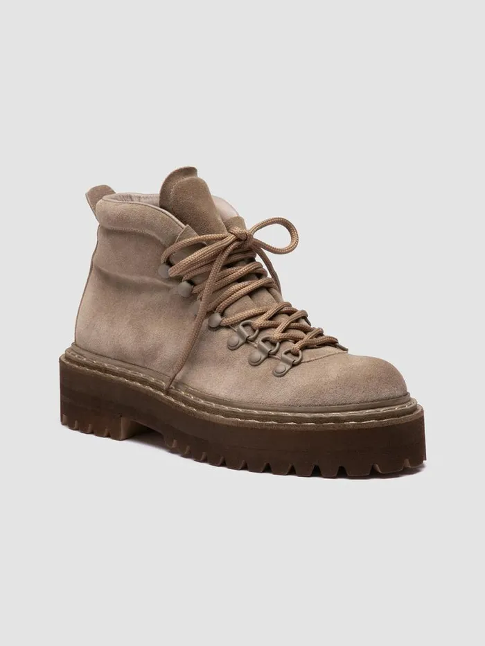 Women Officine Creative Footwear BLOSSOM 005 Taupe Suede Laceup Boots Women Officine Creative Footwear BLOSSOM 005 Taupe Suede Laceup Boots