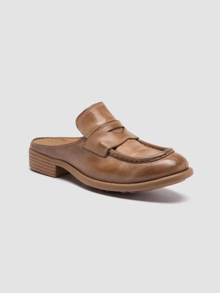 Women Officine Creative Footwear CALIXTE 063 Taupe Leather Mule Sandals