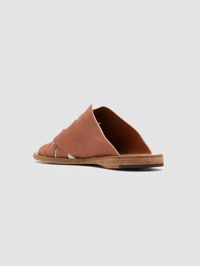 Women Officine Creative Footwear ITACA 049 Brown Leather Slide Sandals Women Officine Creative Footwear ITACA 049 Brown Leather Slide Sandals