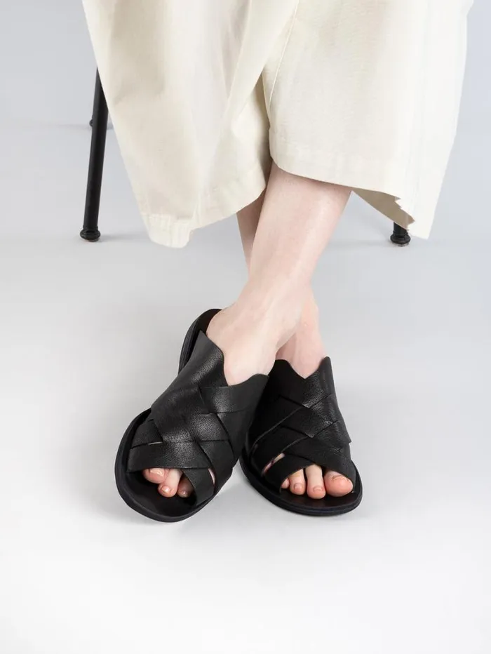 Women Officine Creative Footwear ITACA 049 Brown Leather Slide Sandals Women Officine Creative Footwear ITACA 049 Brown Leather Slide Sandals