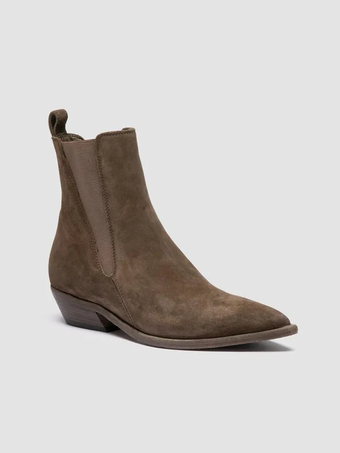 Women Officine Creative Footwear NOELIE DD 101 Green Suede Chelsea Boots Women Officine Creative Footwear NOELIE DD 101 Green Suede Chelsea Boots