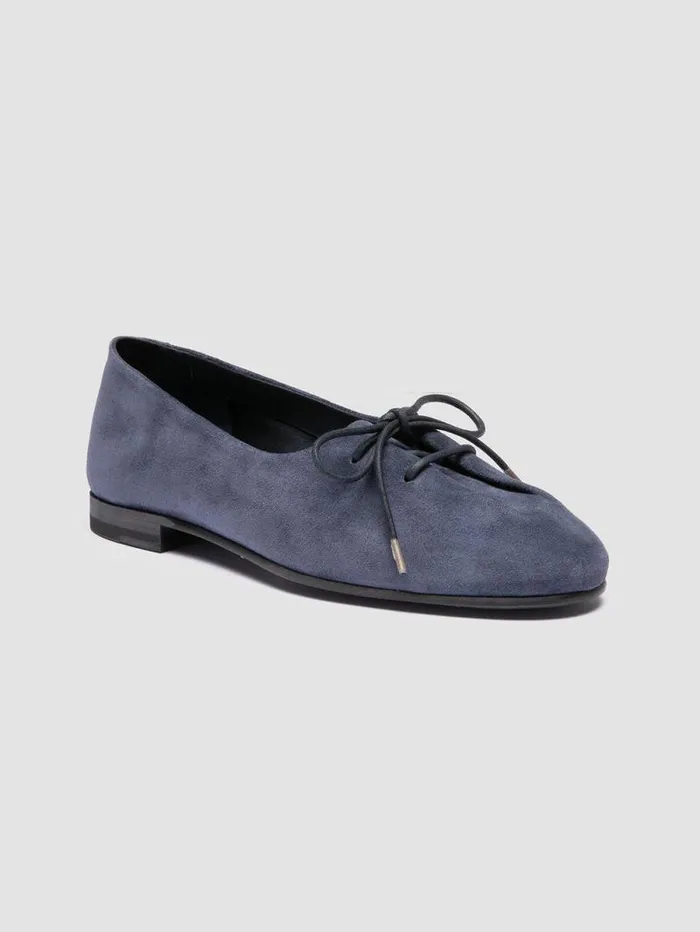 Women Officine Creative Footwear OLIVER 102 Blue Suede Ballerina Shoes Women Officine Creative Footwear OLIVER 102 Blue Suede Ballerina Shoes