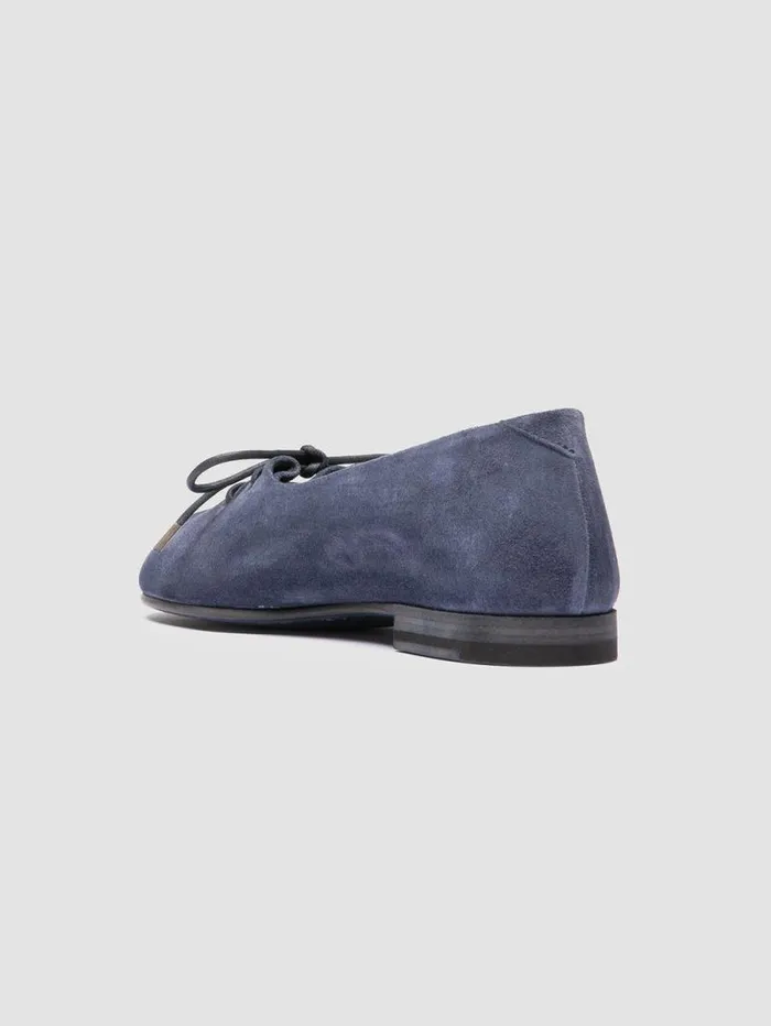 Women Officine Creative Footwear OLIVER 102 Blue Suede Ballerina Shoes Women Officine Creative Footwear OLIVER 102 Blue Suede Ballerina Shoes