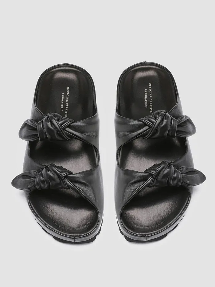Women Officine Creative Footwear PELAGIE 010 Black Woven Leather Sandals