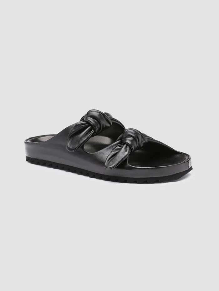 Women Officine Creative Footwear PELAGIE 010 Black Woven Leather Sandals