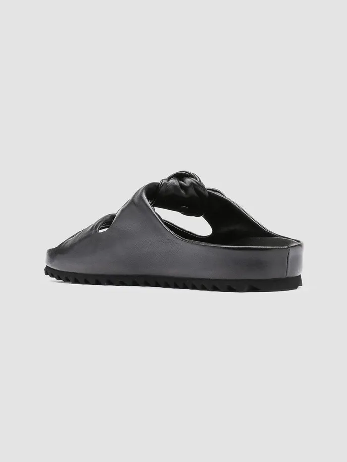 Women Officine Creative Footwear PELAGIE 010 Black Woven Leather Sandals