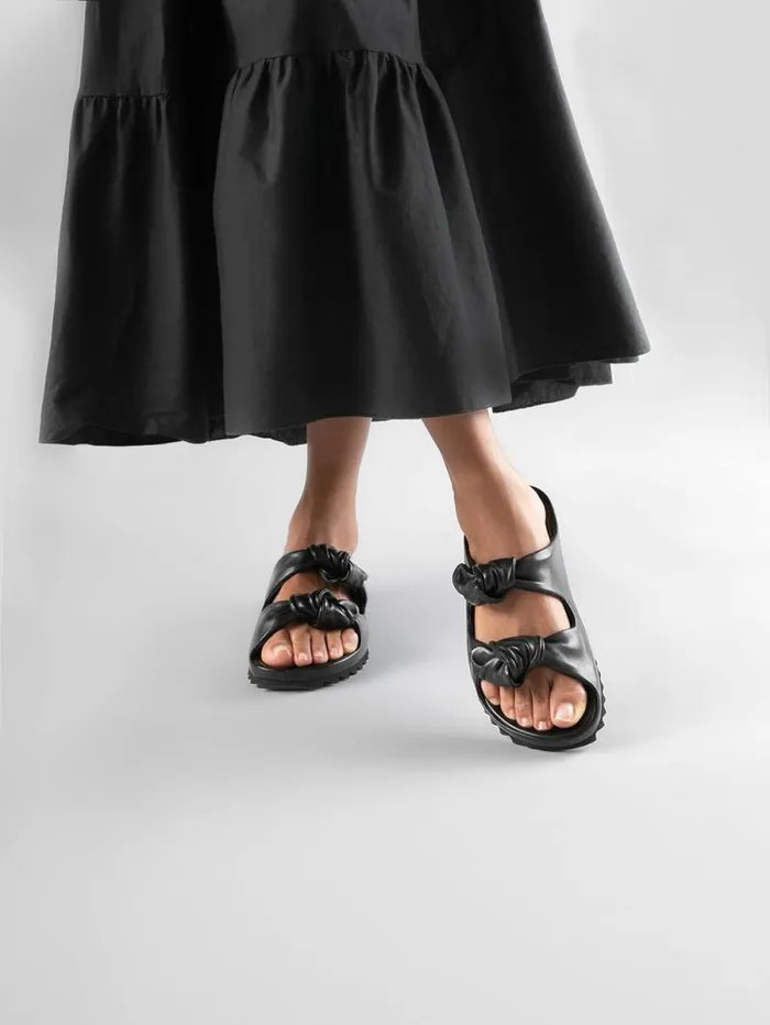 Women Officine Creative Footwear PELAGIE 010 Black Woven Leather Sandals