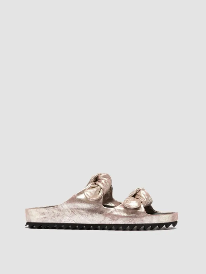 Women Officine Creative Footwear PELAGIE 021 Gold Leather Slide Sandals