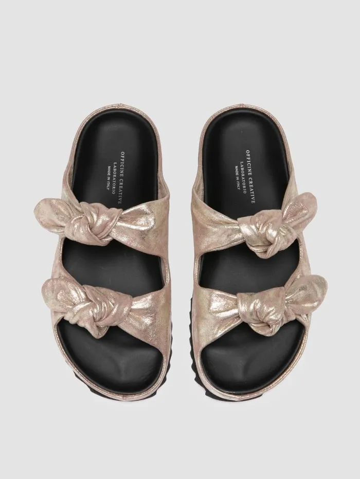 Women Officine Creative Footwear PELAGIE 021 Gold Leather Slide Sandals Women Officine Creative Footwear PELAGIE 021 Gold Leather Slide Sandals