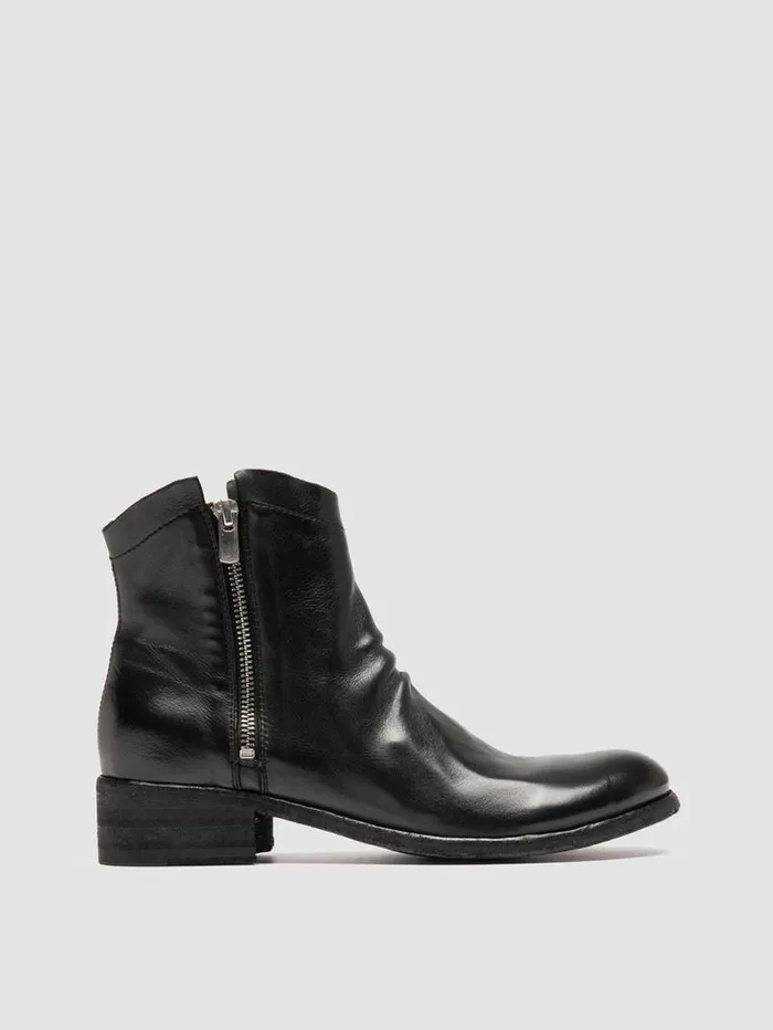 Women Officine Creative Footwear SHANTEL 004 Black Leather Zipped Boots