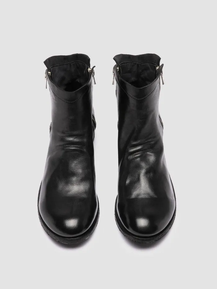 Women Officine Creative Footwear SHANTEL 004 Black Leather Zipped Boots Women Officine Creative Footwear SHANTEL 004 Black Leather Zipped Boots