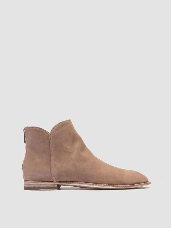 Women Officine Creative Footwear SOLITUDE 106 Beige Suede Zipped Boots