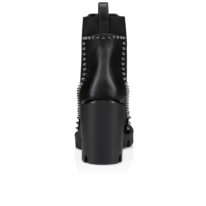 Women Out Line Spikes Lug 70 Mm Boots 8211 Calf Leather And Spikes 8211 Black Christian Louboutin Boots