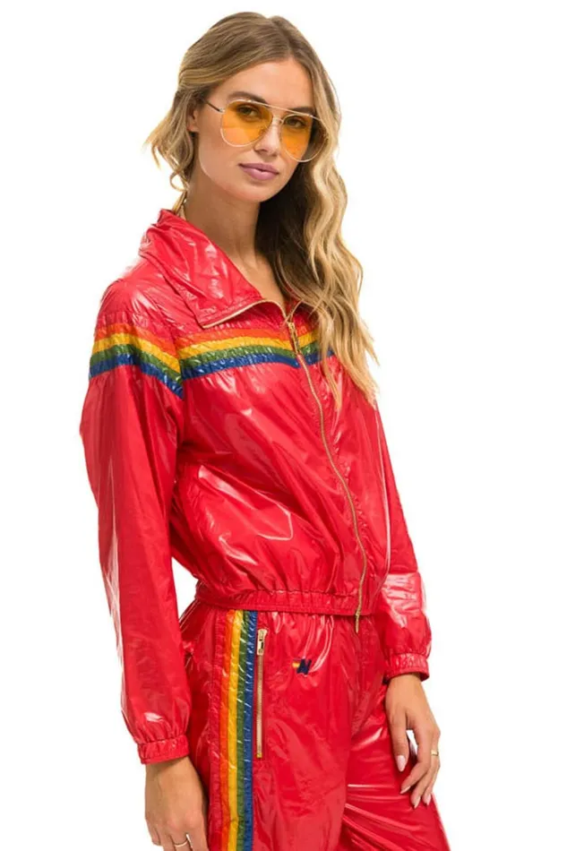 Women Outerwear Aviator Nation 5 STRIPE 8211 WINDBREAKER CHERRY GLOSSY Women Outerwear Aviator Nation 5 STRIPE 8211 WINDBREAKER CHERRY GLOSSY
