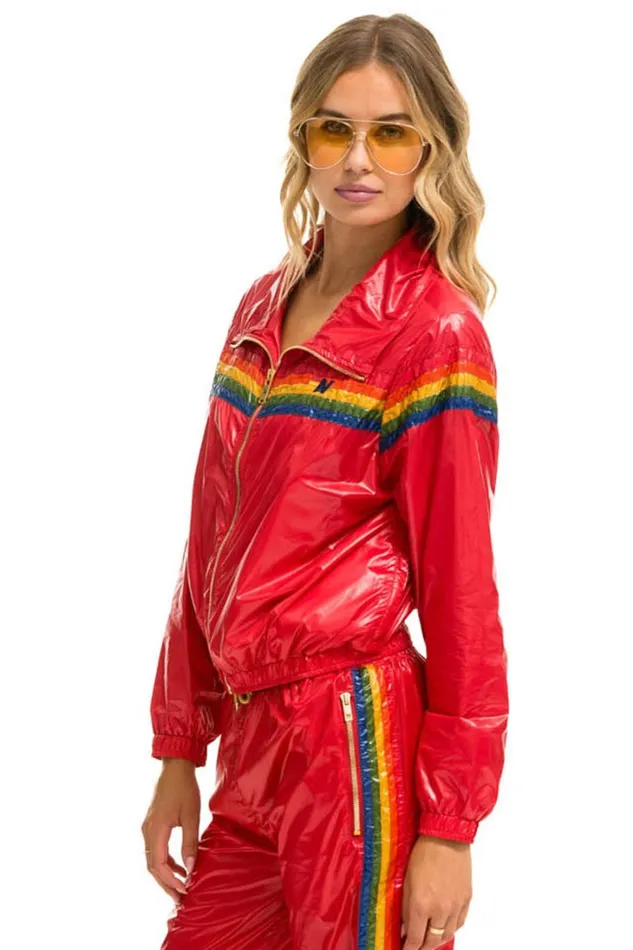 Women Outerwear Aviator Nation 5 STRIPE 8211 WINDBREAKER CHERRY GLOSSY Women Outerwear Aviator Nation 5 STRIPE 8211 WINDBREAKER CHERRY GLOSSY