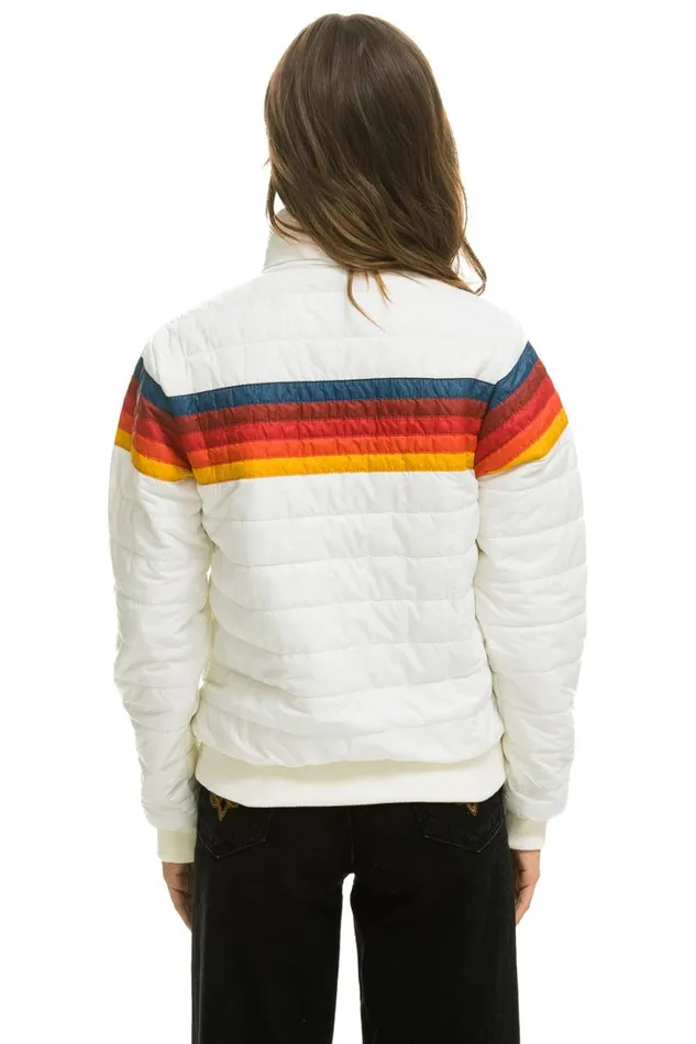 Women Outerwear Aviator Nation 5 STRIPE JACKET 8211 WHITE