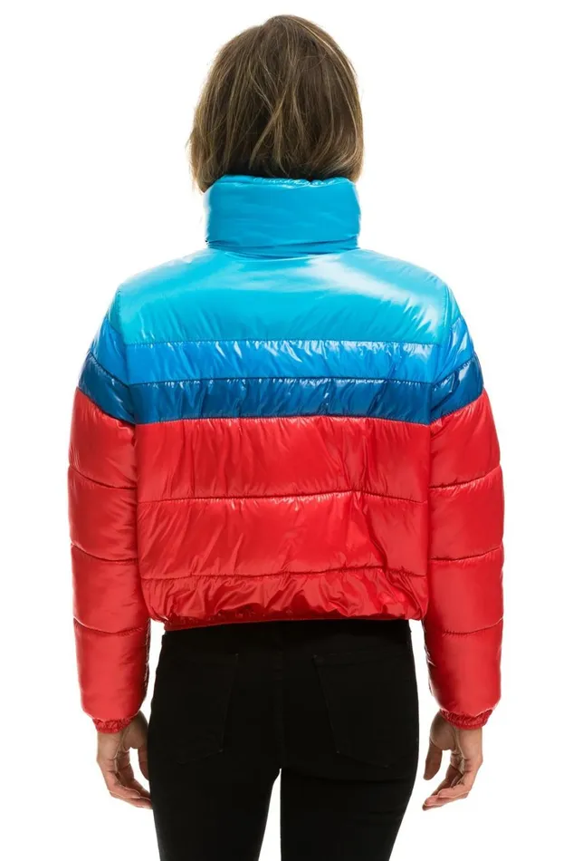 Women Outerwear Aviator Nation COLOR BLOCK LUXE APRES PUFFER JACKET 8211 GLOSSY CHERRY Women Outerwear Aviator Nation COLOR BLOCK LUXE APRES PUFFER JACKET 8211 GLOSSY CHERRY
