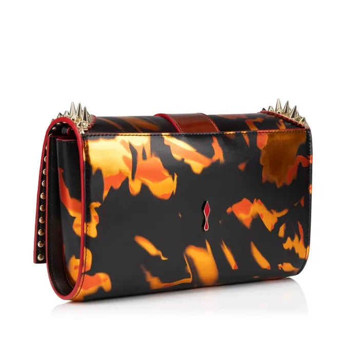 Women Paloma Clutch 8211 Specchio Leather On Fire And Spikes 8211 Multicolor Christian Louboutin Clutches and Evening Bags