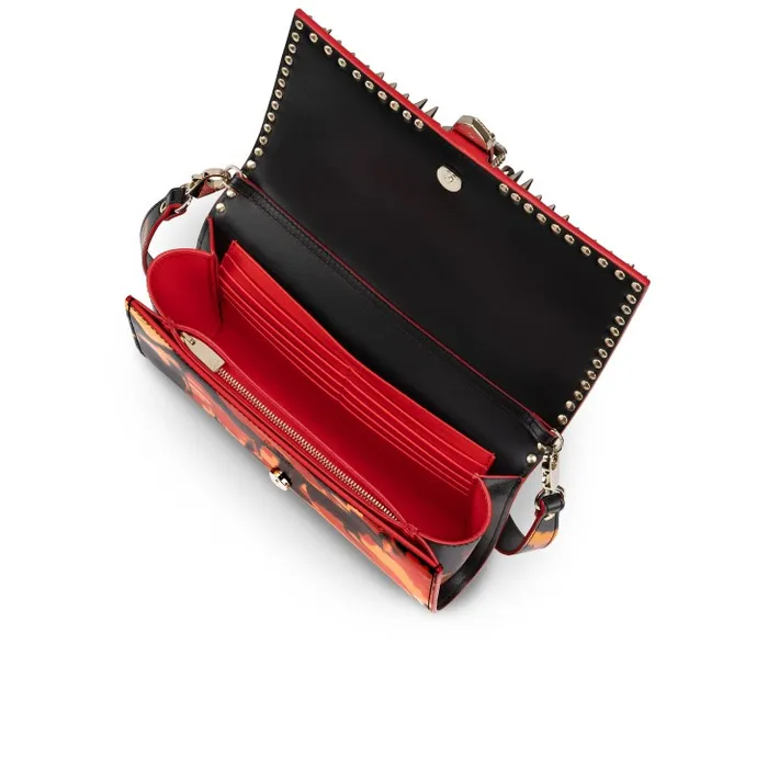 Women Paloma Clutch 8211 Specchio Leather On Fire And Spikes 8211 Multicolor Christian Louboutin Clutches and Evening Bags