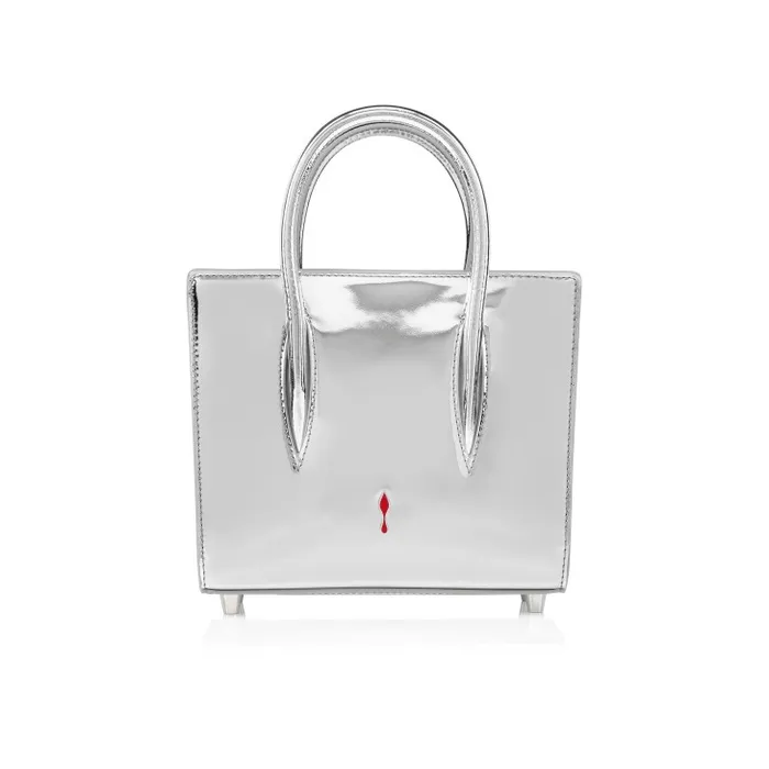 Women Paloma Mini Top Handle Bag 8211 Mesh And Glitter 8211 Silver Christian Louboutin Shoulder Bags