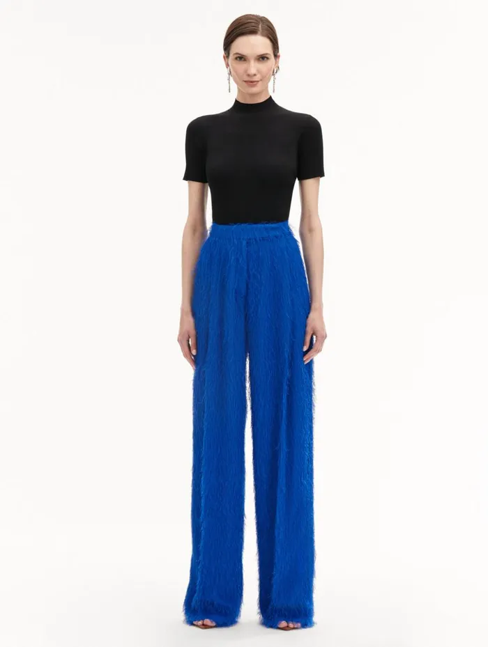 Women Pants and Skirts Oscar De La Renta Fringe Fil Coup Wide Leg Pant Lapis Women Pants and Skirts Oscar De La Renta Fringe Fil Coup Wide Leg Pant Lapis