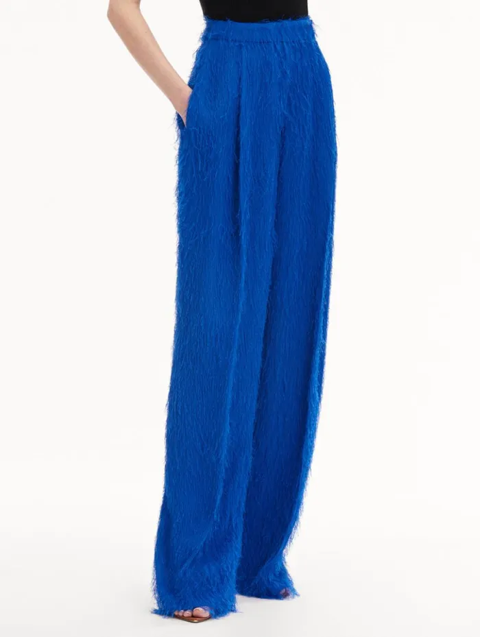 Women Pants and Skirts Oscar De La Renta Fringe Fil Coup Wide Leg Pant Lapis Women Pants and Skirts Oscar De La Renta Fringe Fil Coup Wide Leg Pant Lapis