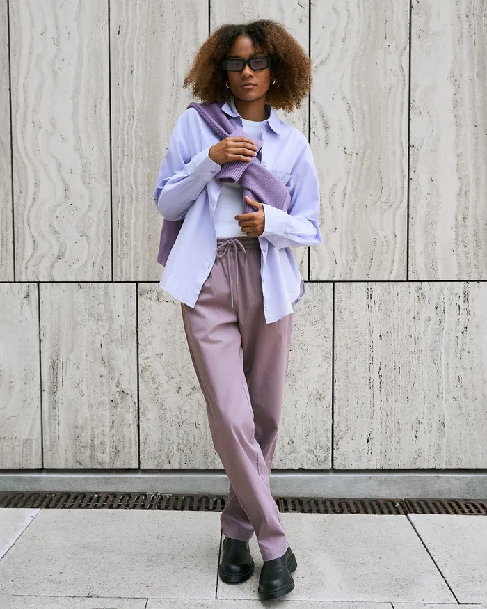 Women Pants Colorfulstandard Organic Twill Pants 8211 Purple Haze
