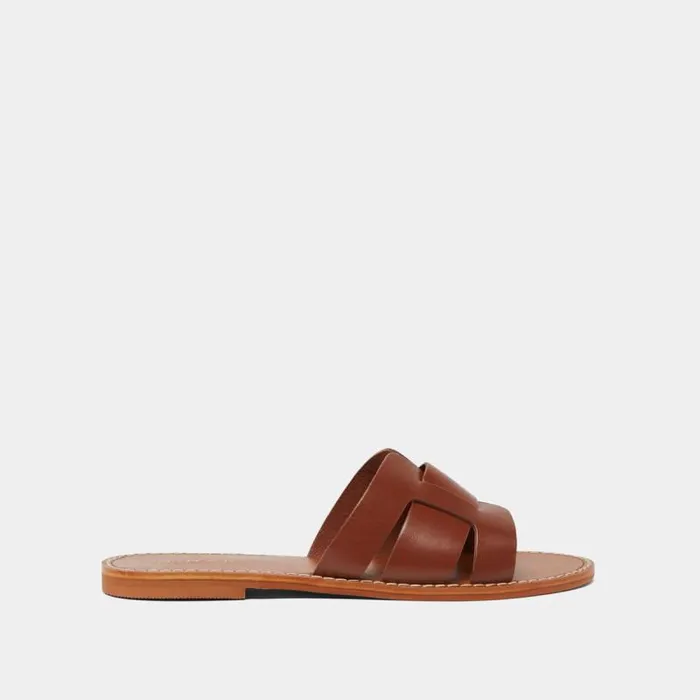 Women Plagettes With Wide Straps Cognac JONAK Sandals